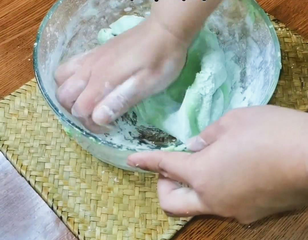 Continue kneading until you get a smooth dough