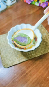 Pandan Glutinous Rice Balls with Taro Paste Filling