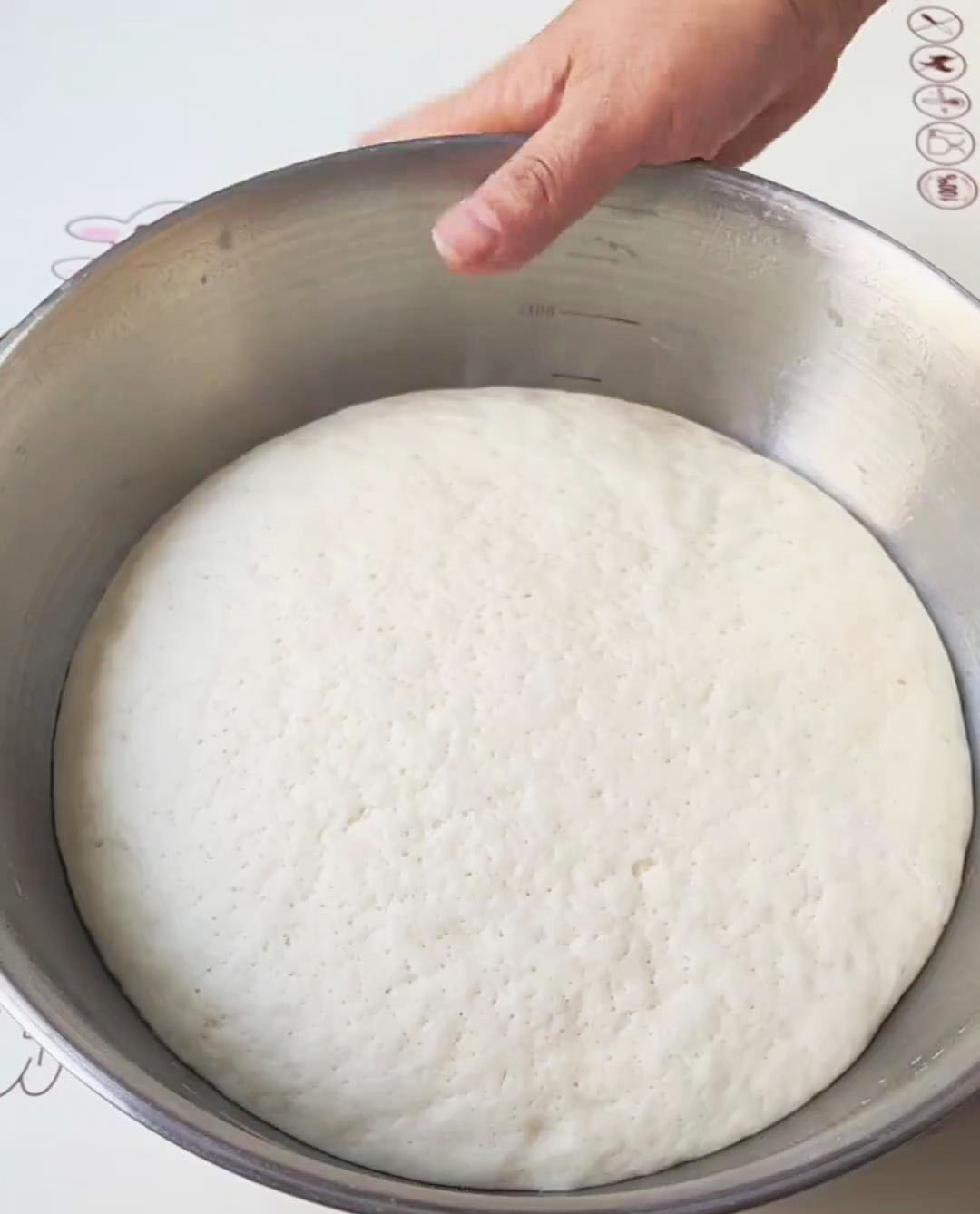 The dough rise doubles in size