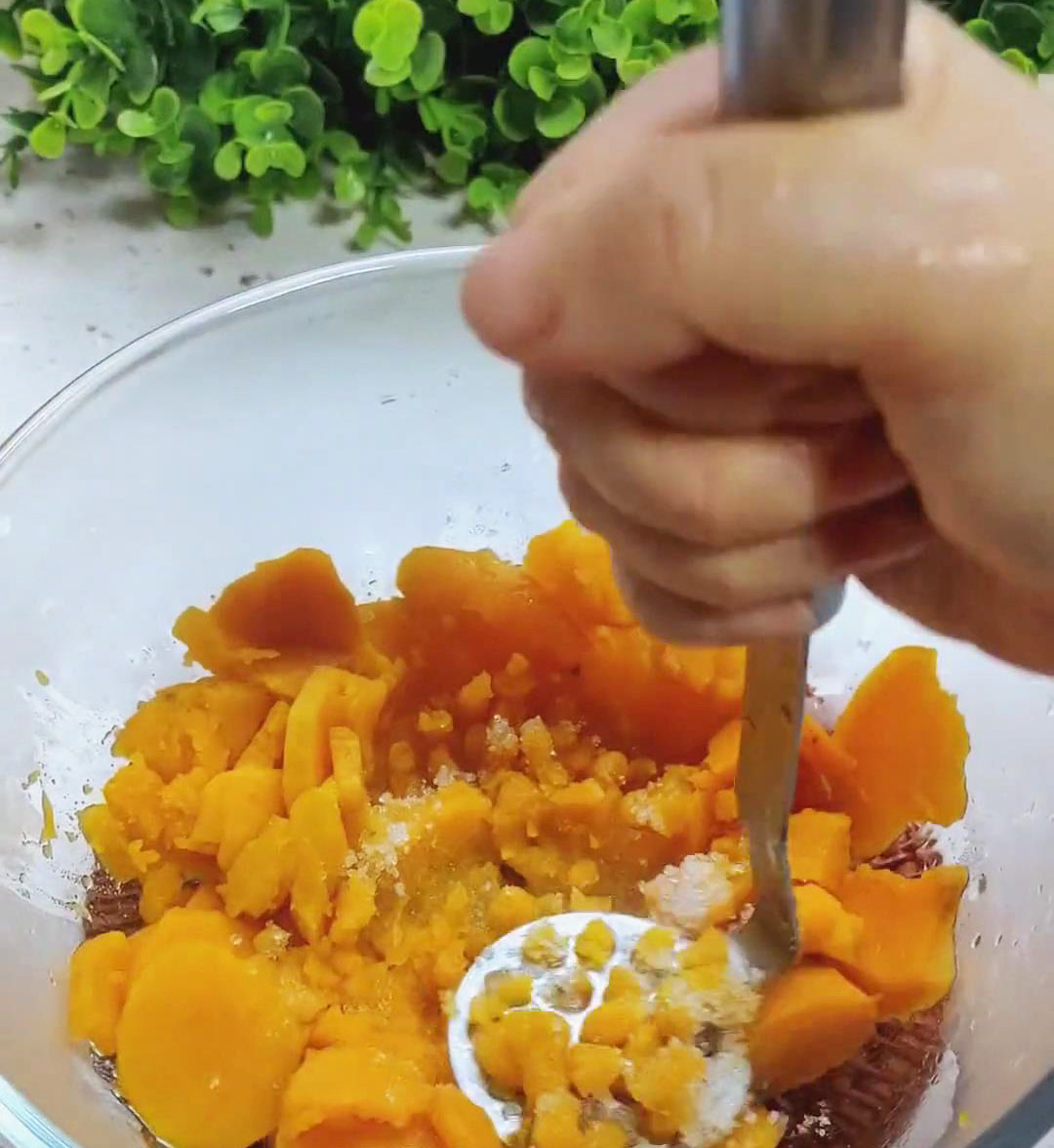 mash the sweet potatoes