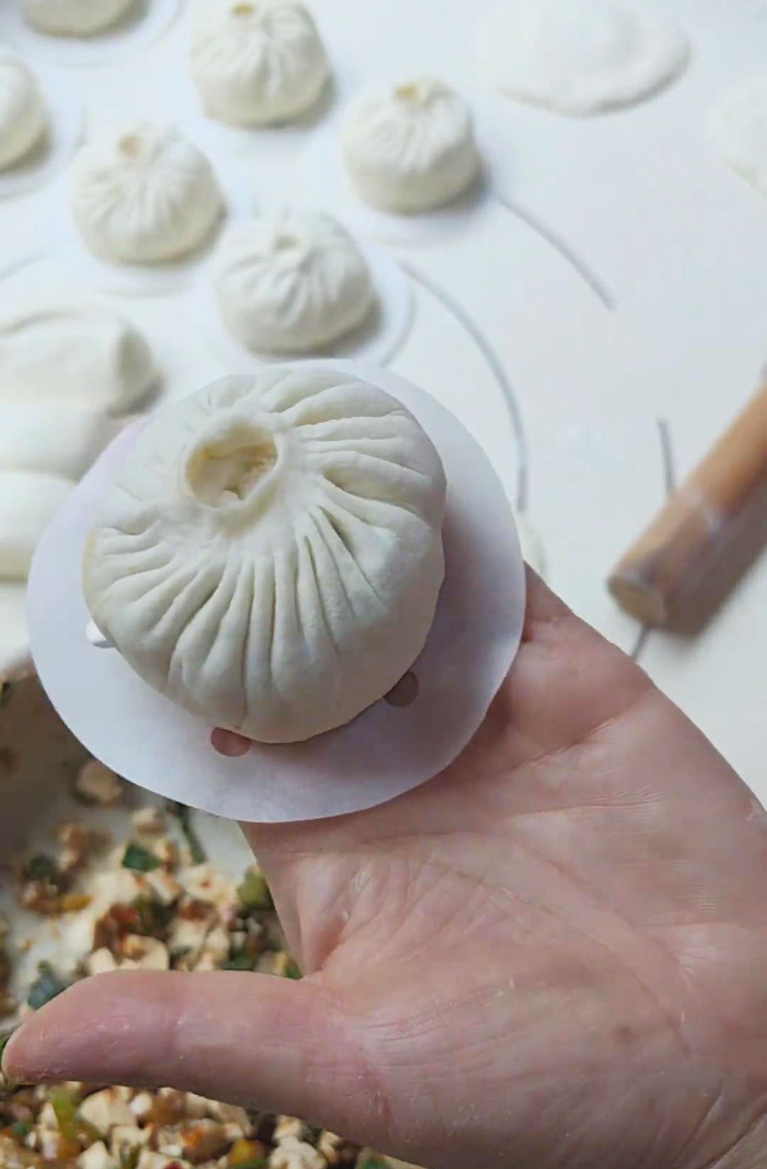 Tofu Bun after shaping