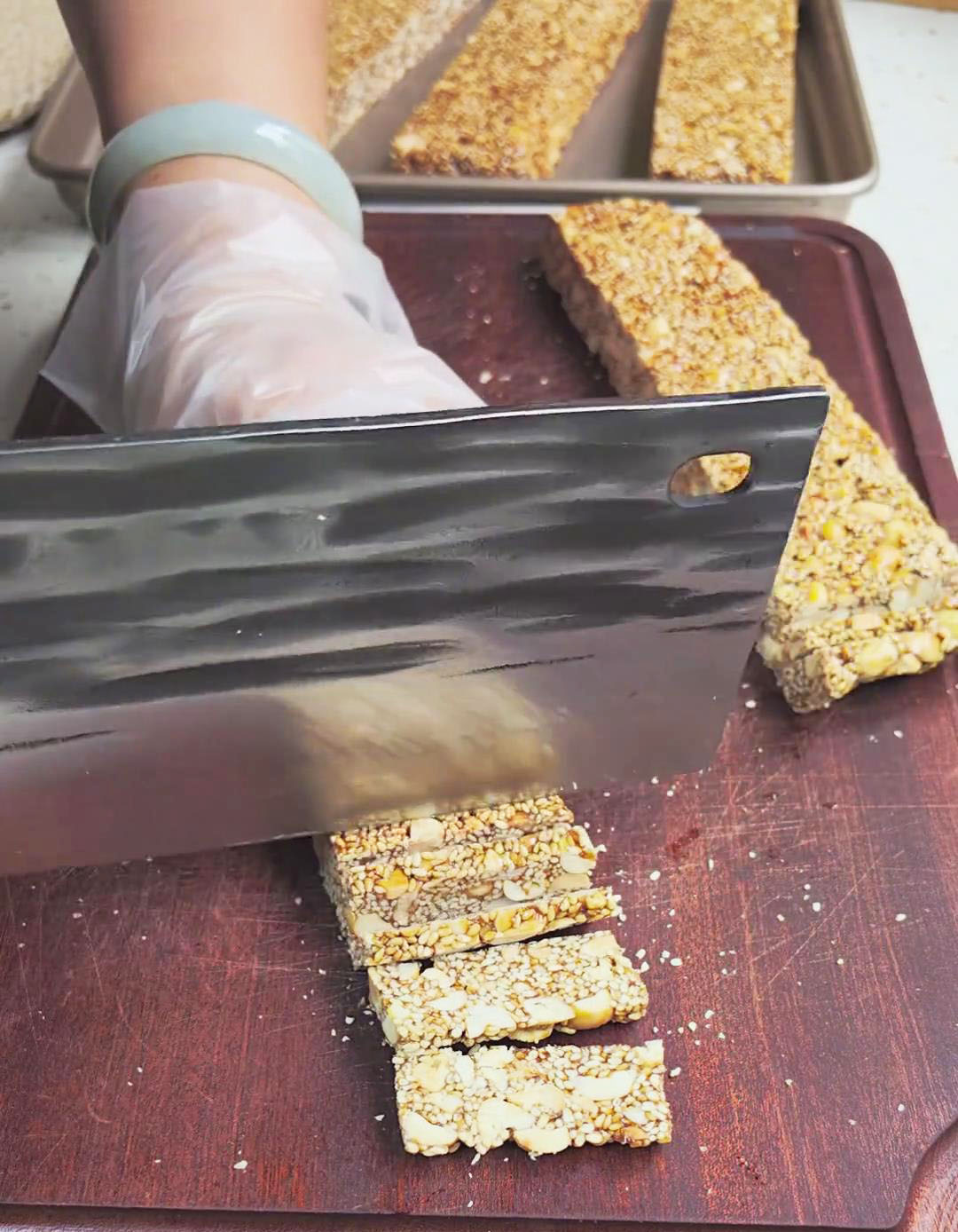 cut the brittle into even pieces