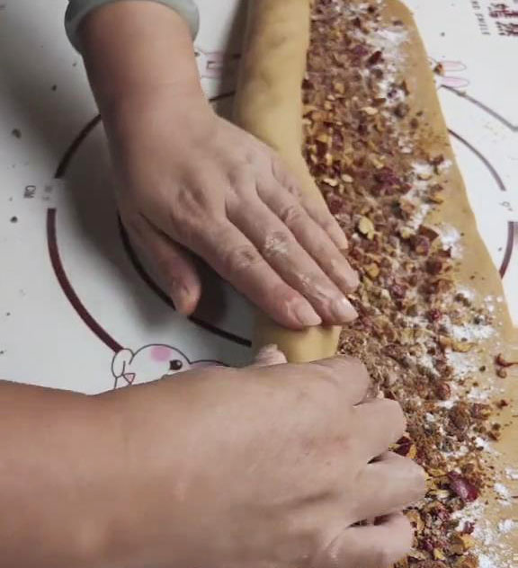 roll the dough into a log