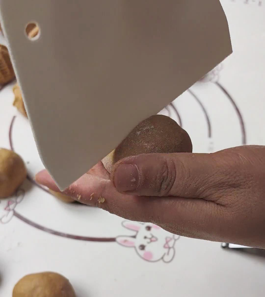 use the mold to press out the shape of the walnut1 use the mold to press out the shape of the walnut1