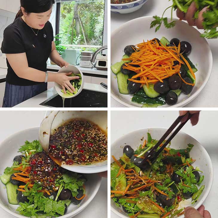 Assemble the salad Assemble the salad