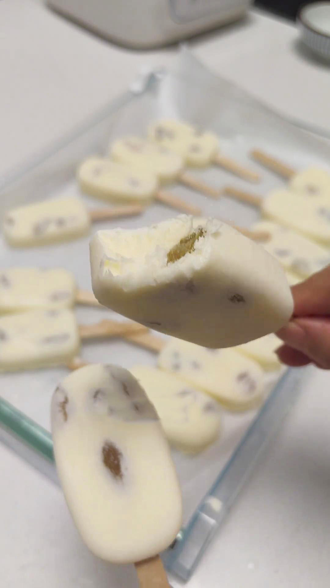 Popsicle before coating Popsicle before coating