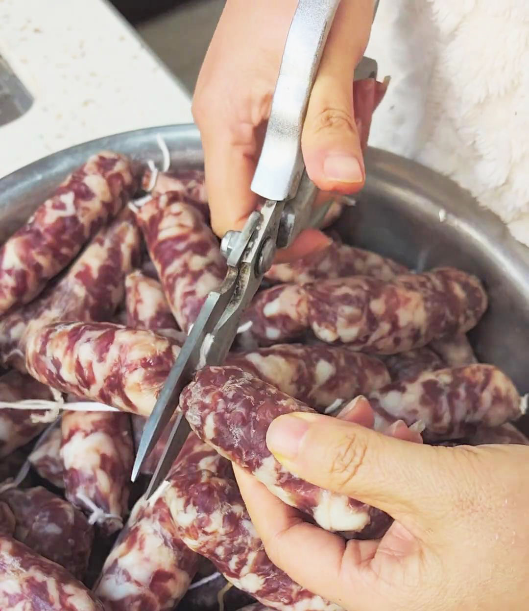 cut them where you tied them into individual links