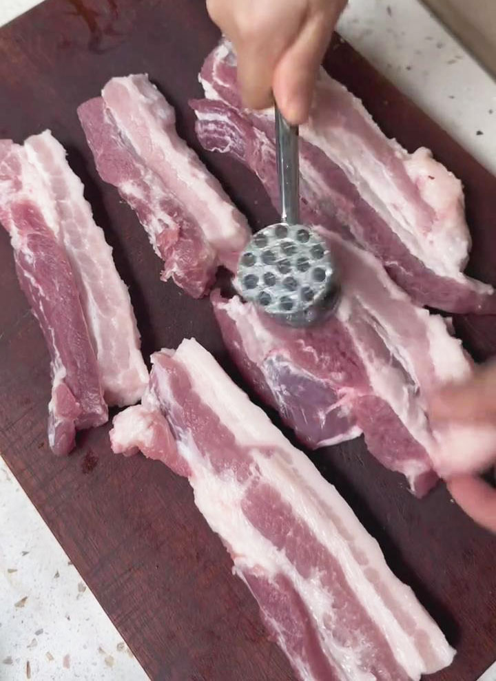 pound the pork belly