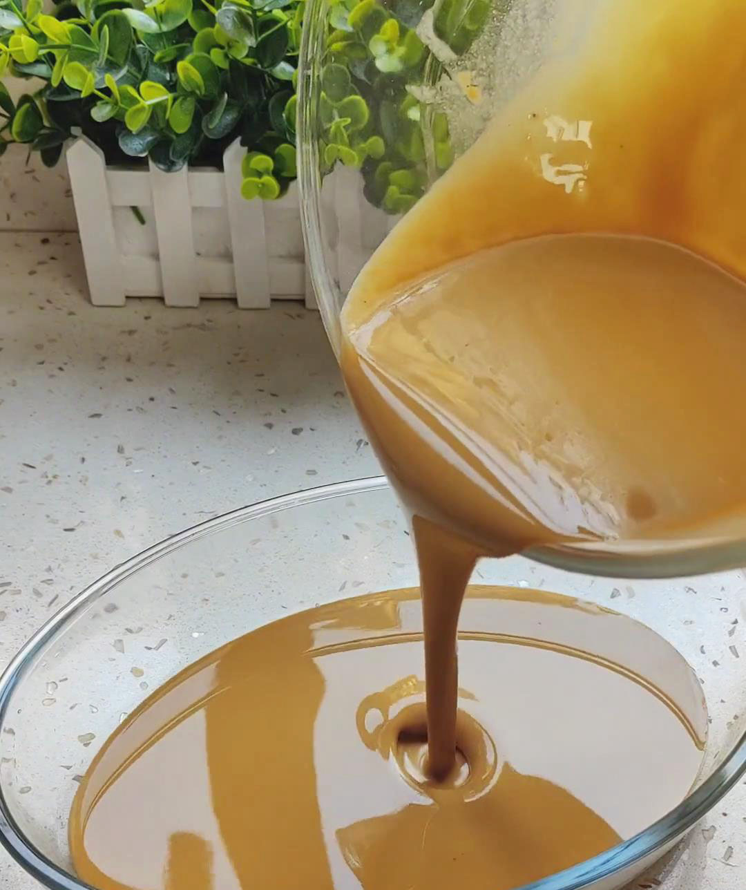 Pour the batter into a heatproof dish