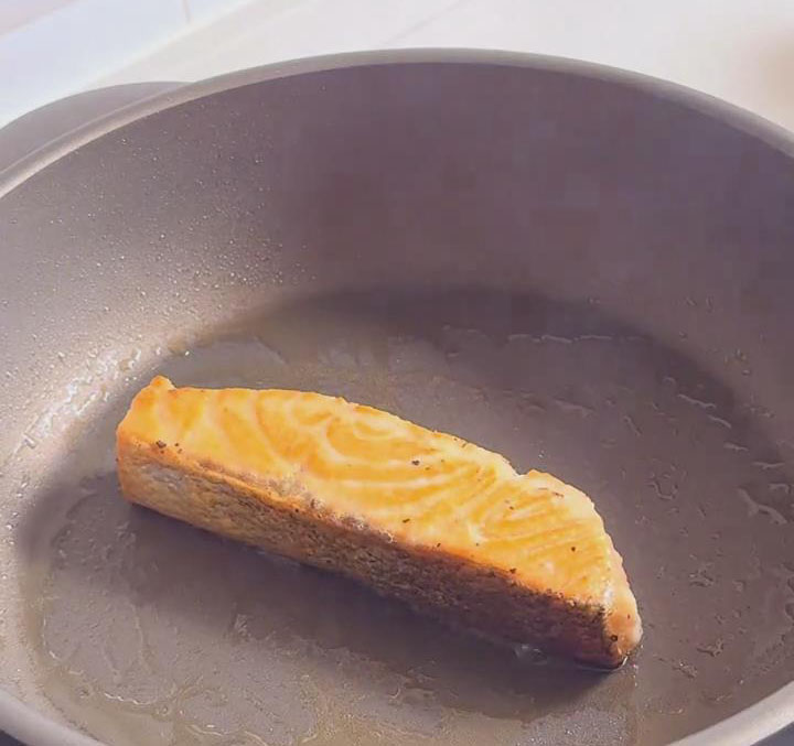 Pan fry the salmon