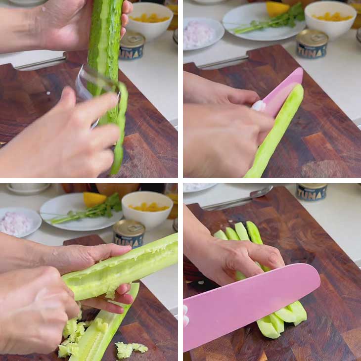 Preparing the Cucumber