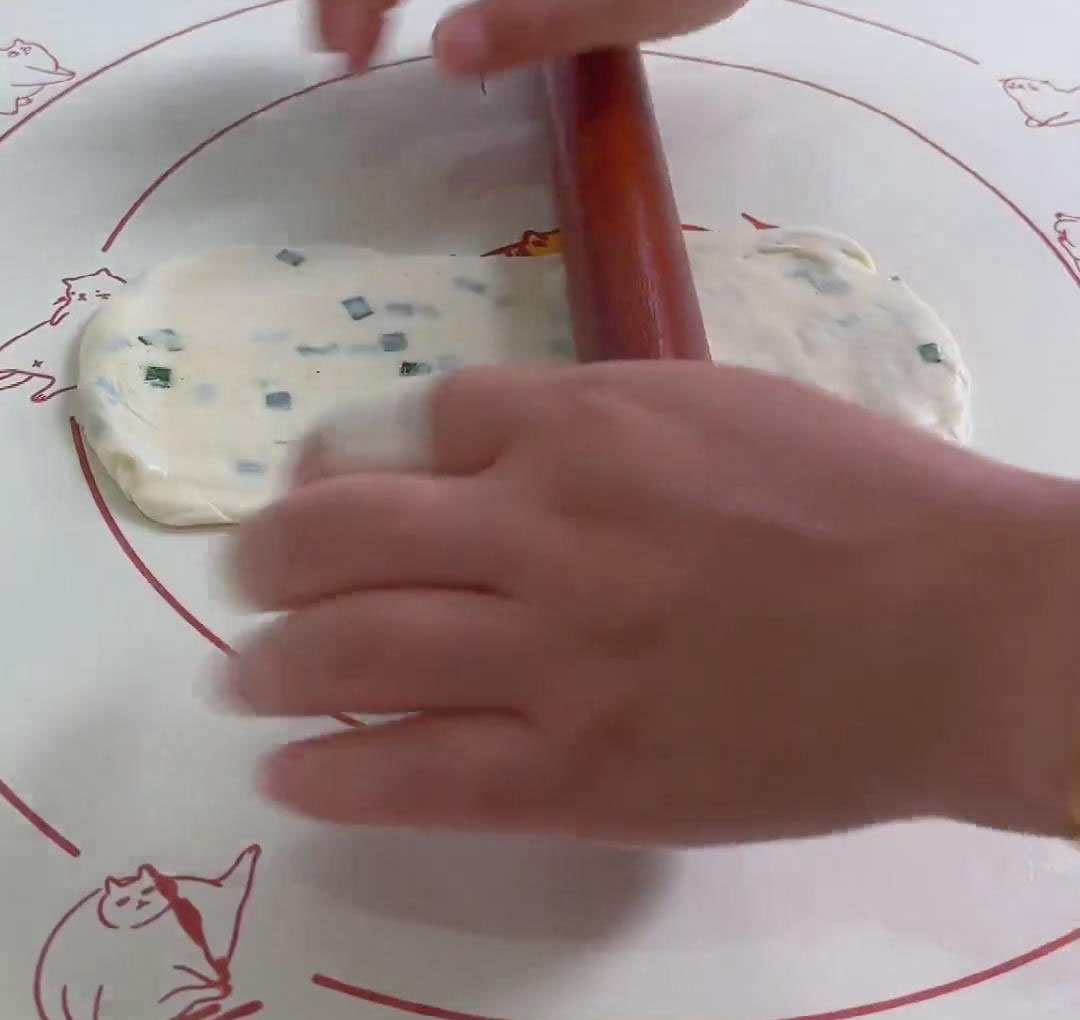 flatten it into a rectangular pancake