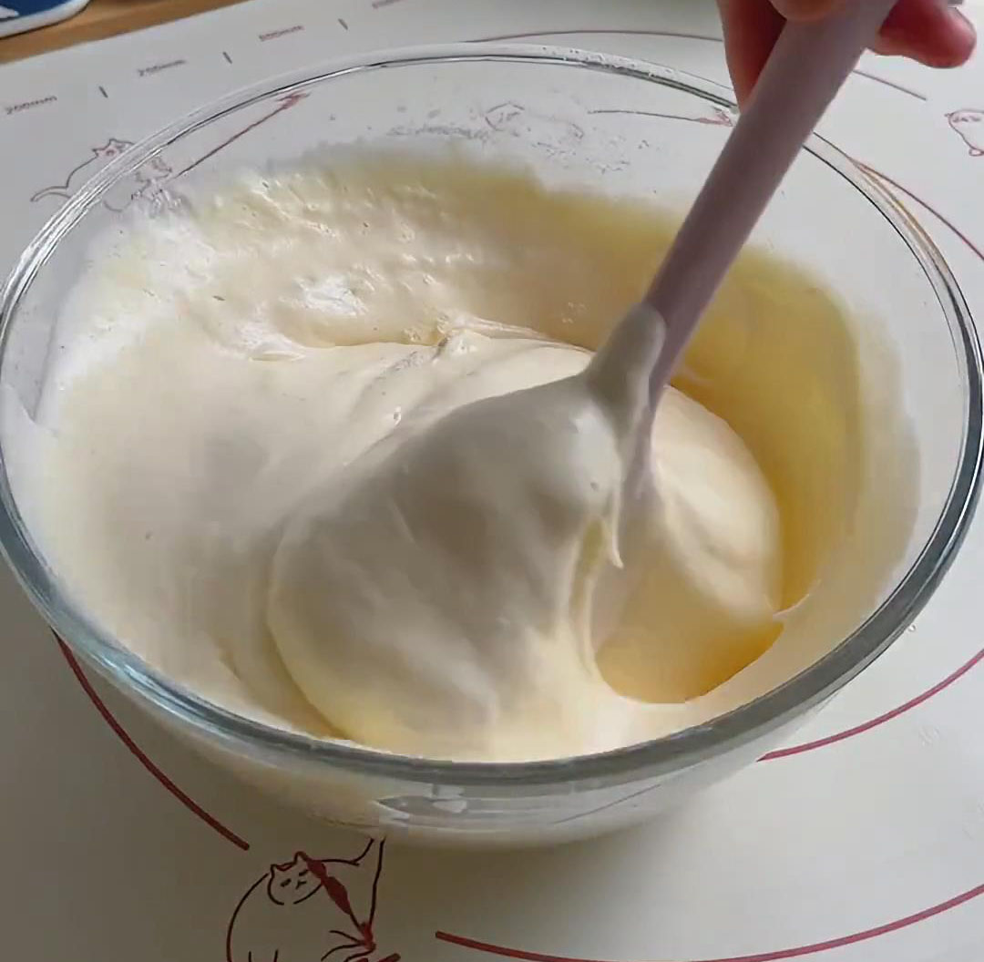 fold the flour in using a spatula