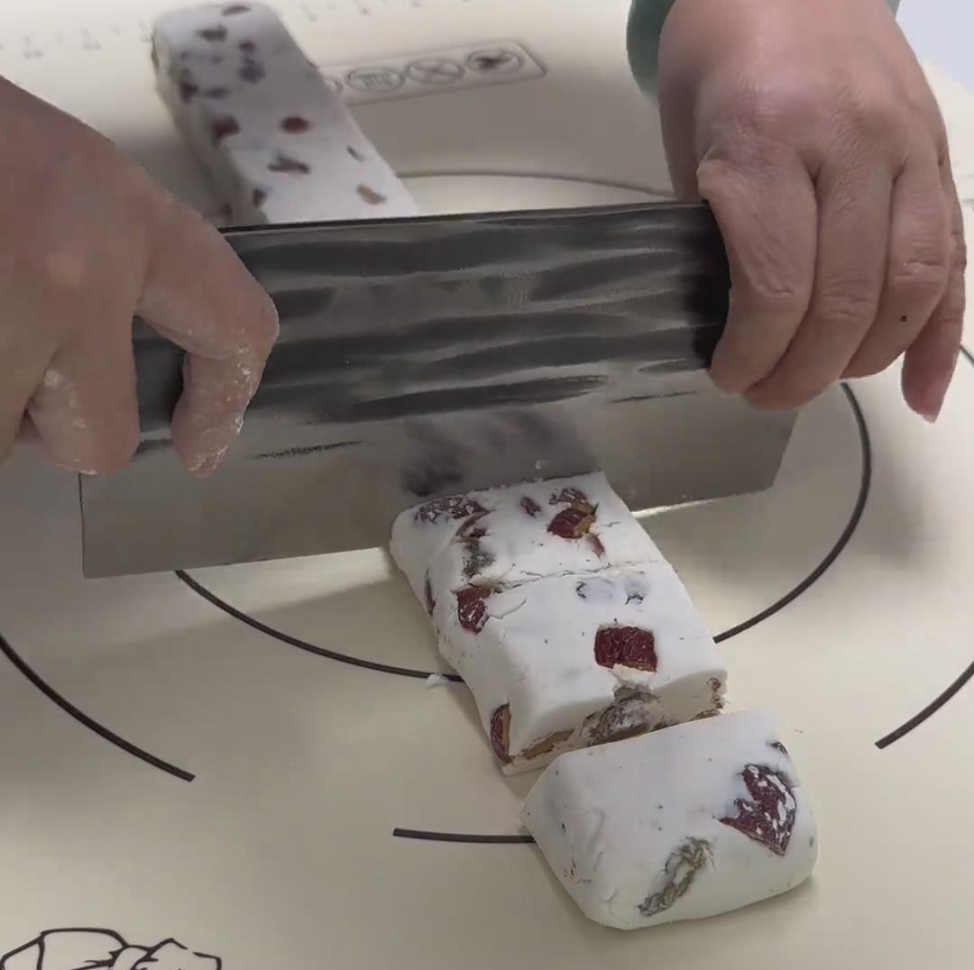 use a knife to cut the dough use a knife to cut the dough