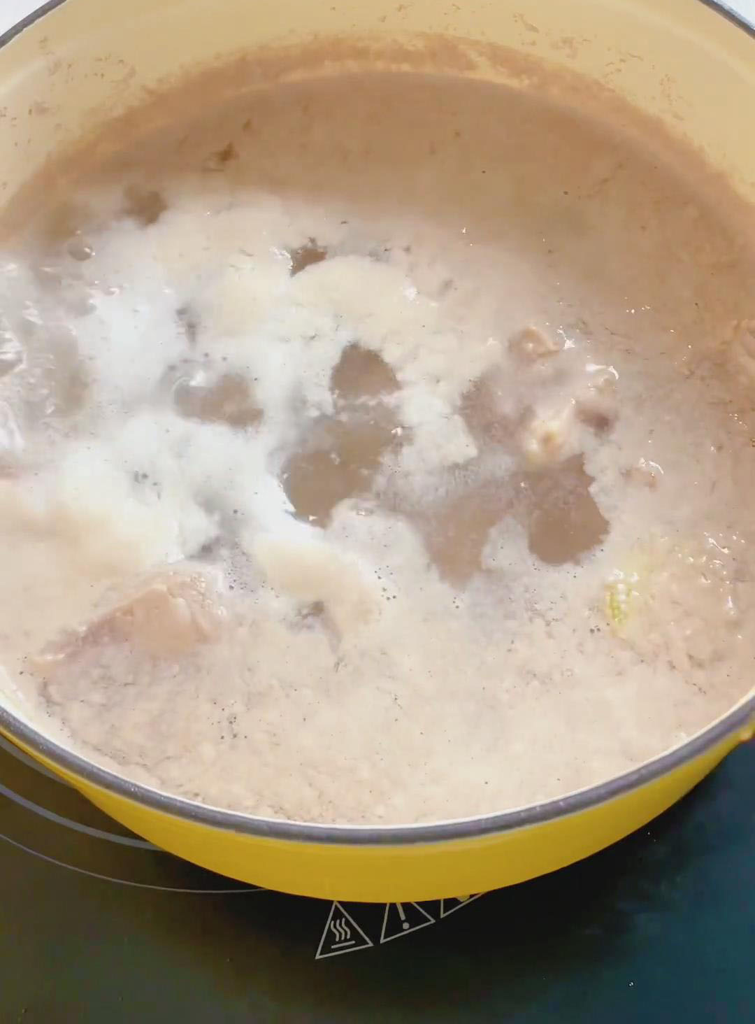 blood and impurities will float to the surface as foam