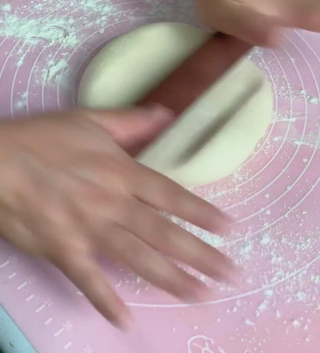 roll the dough into a large, thin rectangle