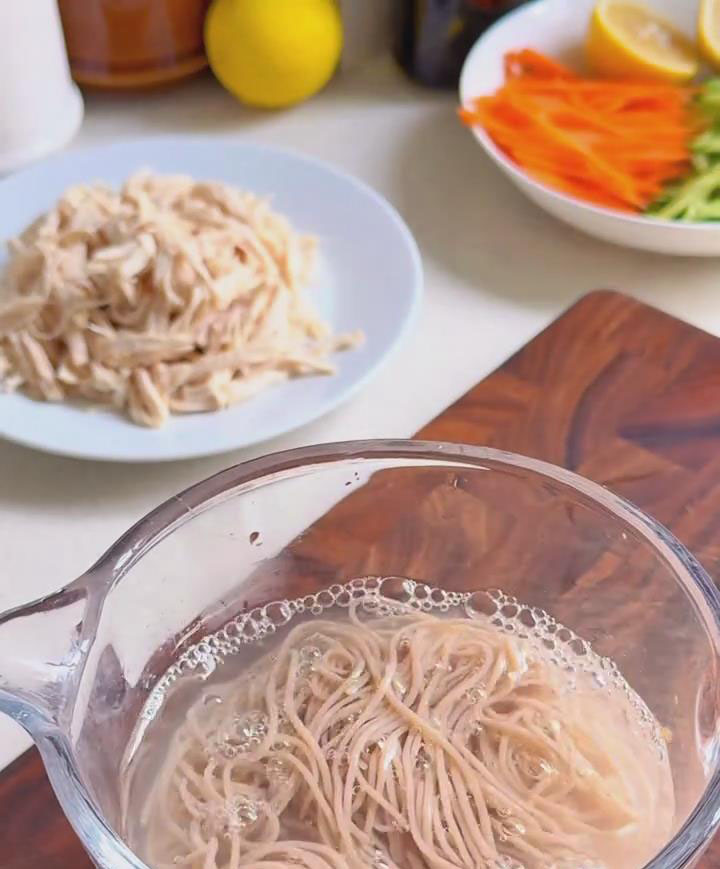 Drain and rinse in cold water Drain and rinse in cold water