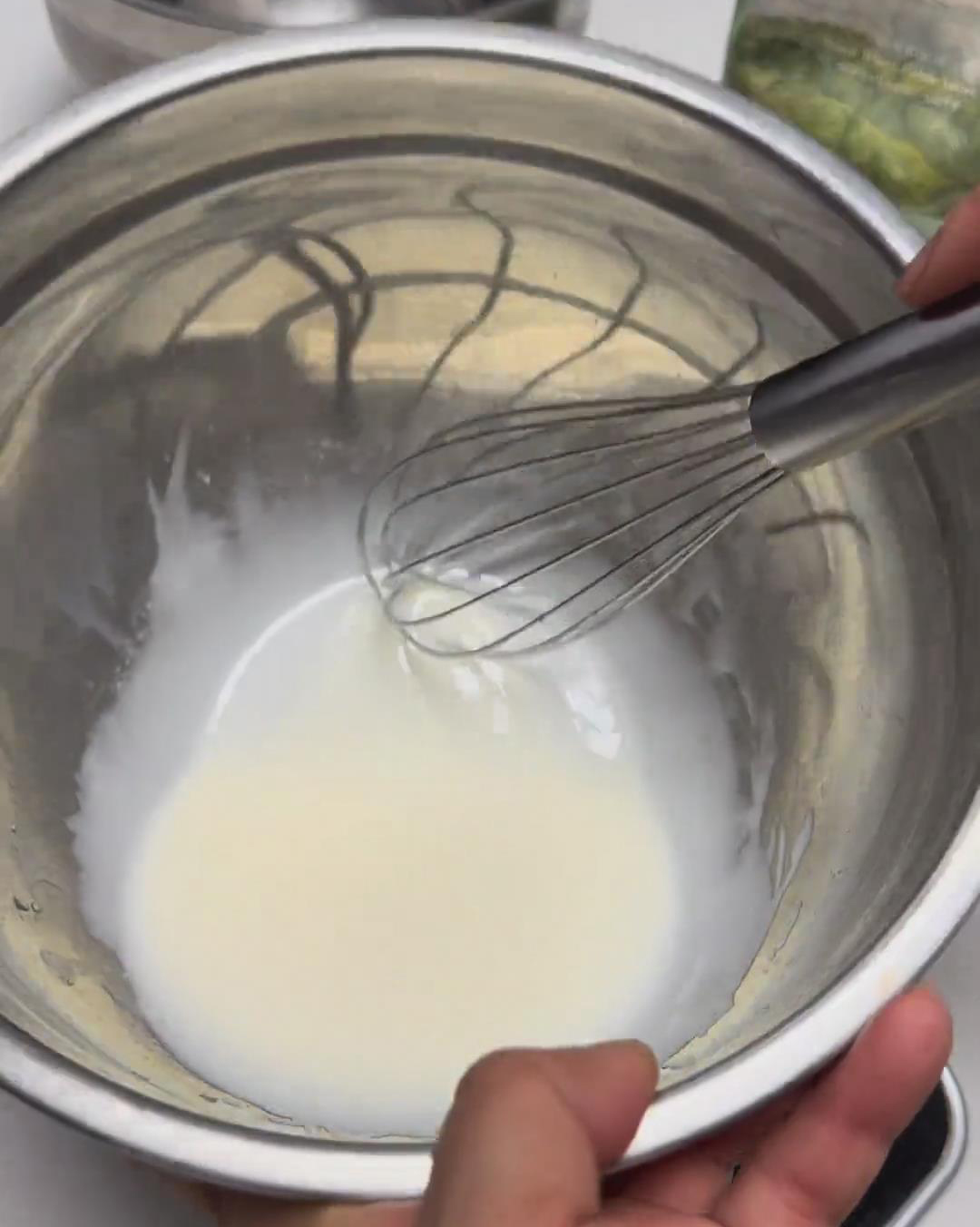 Emulsify the liquids Emulsify the liquids