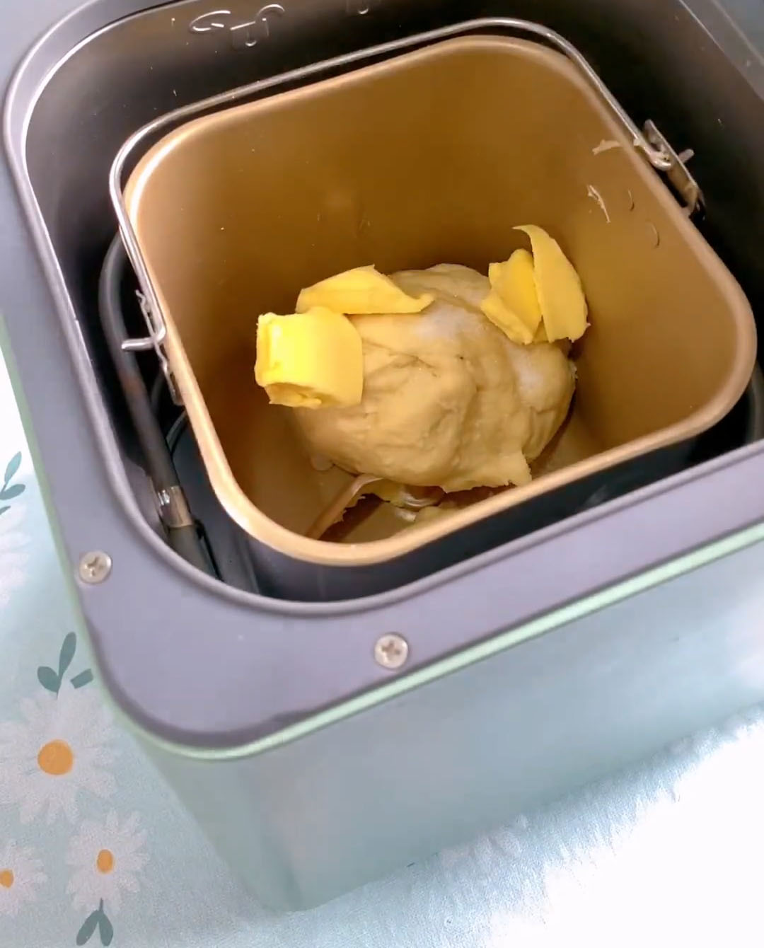 Add the salt and softened butter