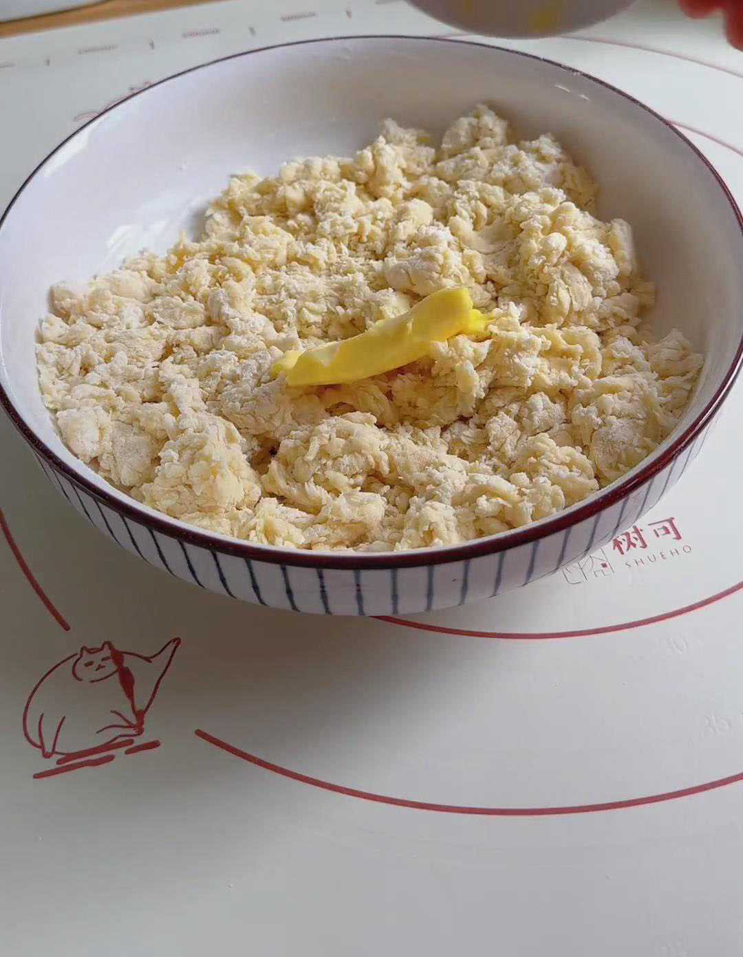 Add the softened butter Add the softened butter