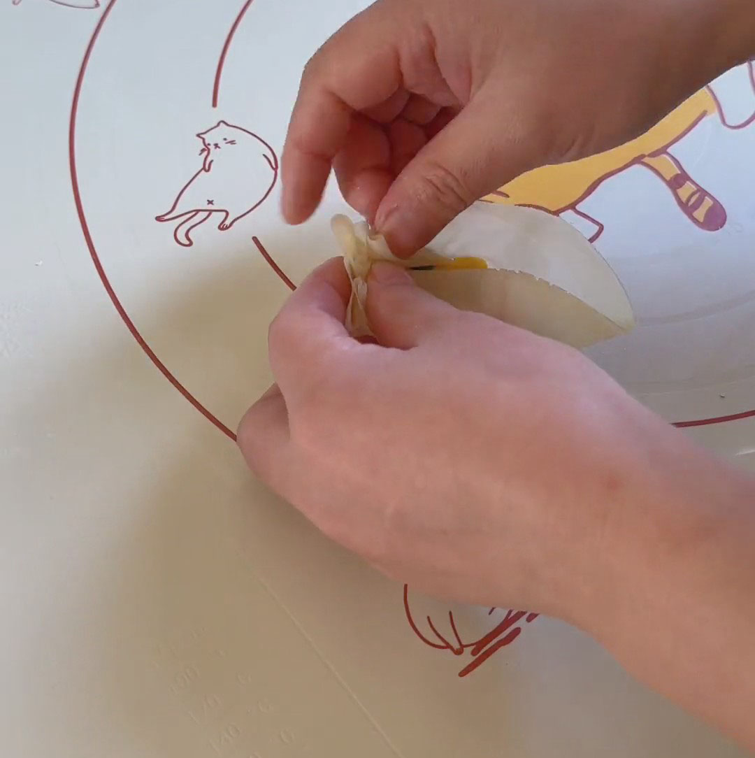 Gather the edges toward the center to form a pouch2