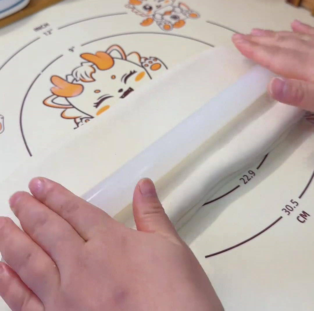 Roll the dough out again Roll the dough out again