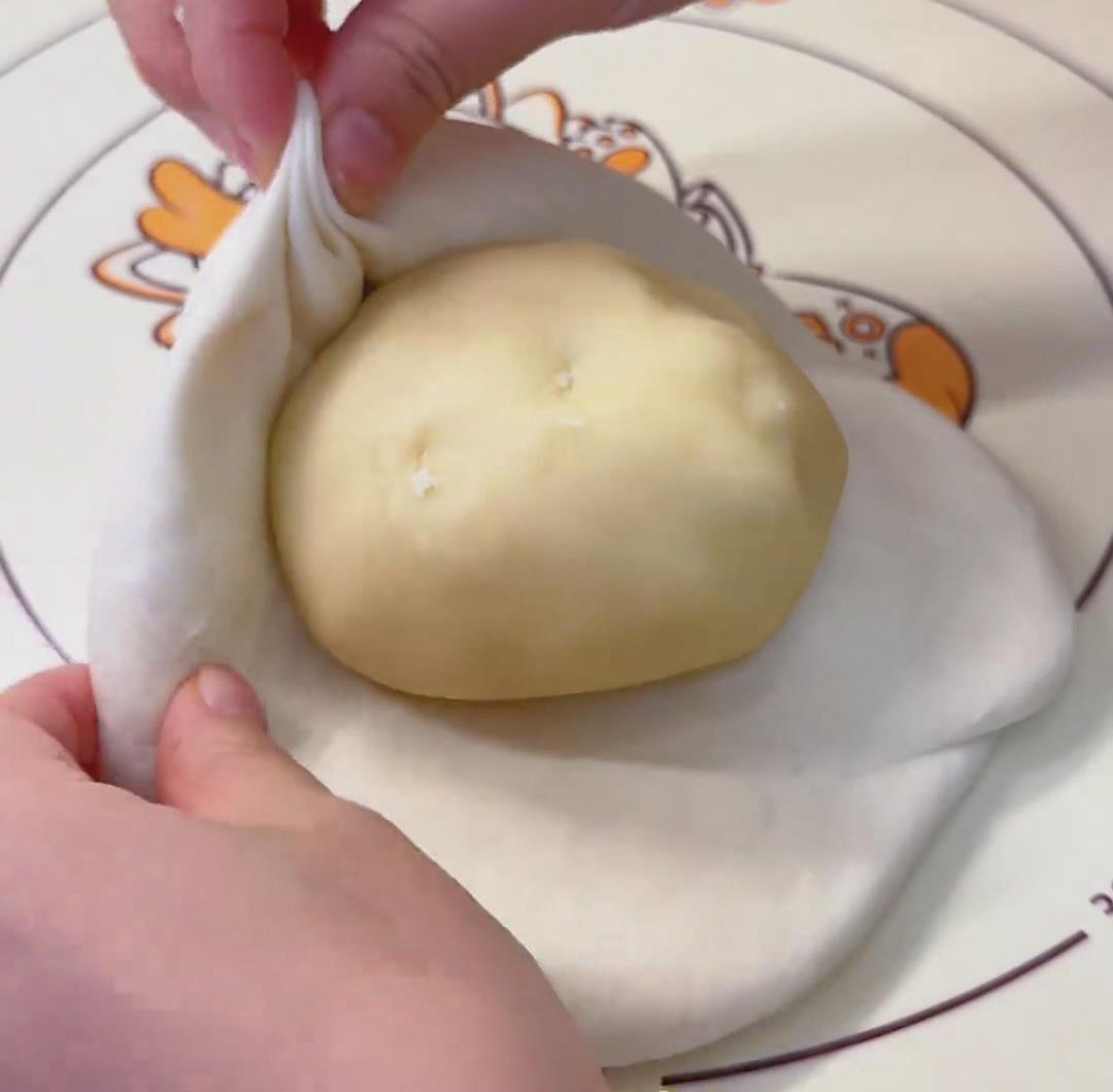 Wrap the dough around it Wrap the dough around it