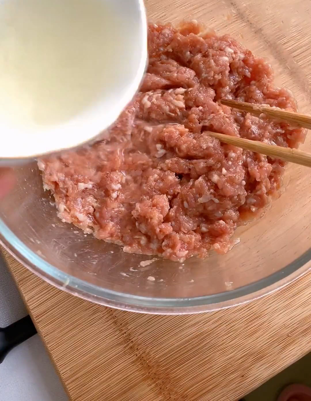 Add the cooled peppercorn water gradually Add the cooled peppercorn water gradually