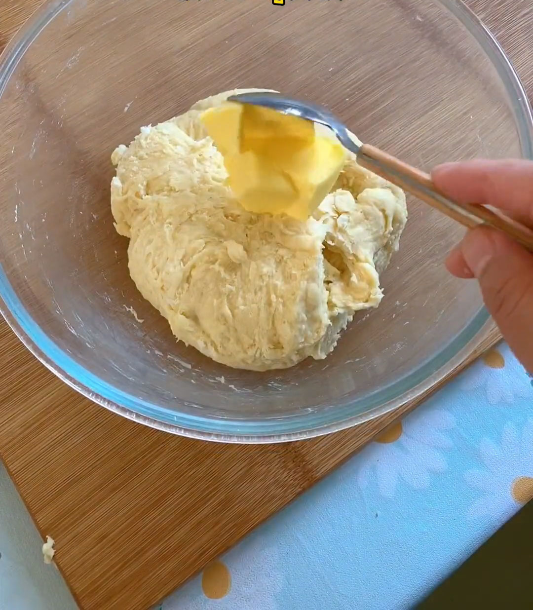 Add the softened butter