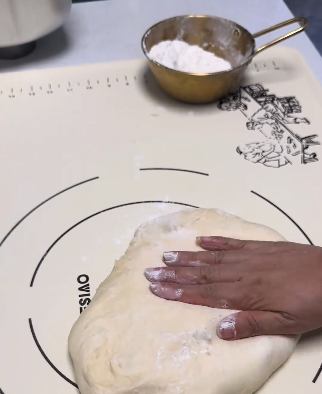 Gently press to release excess air