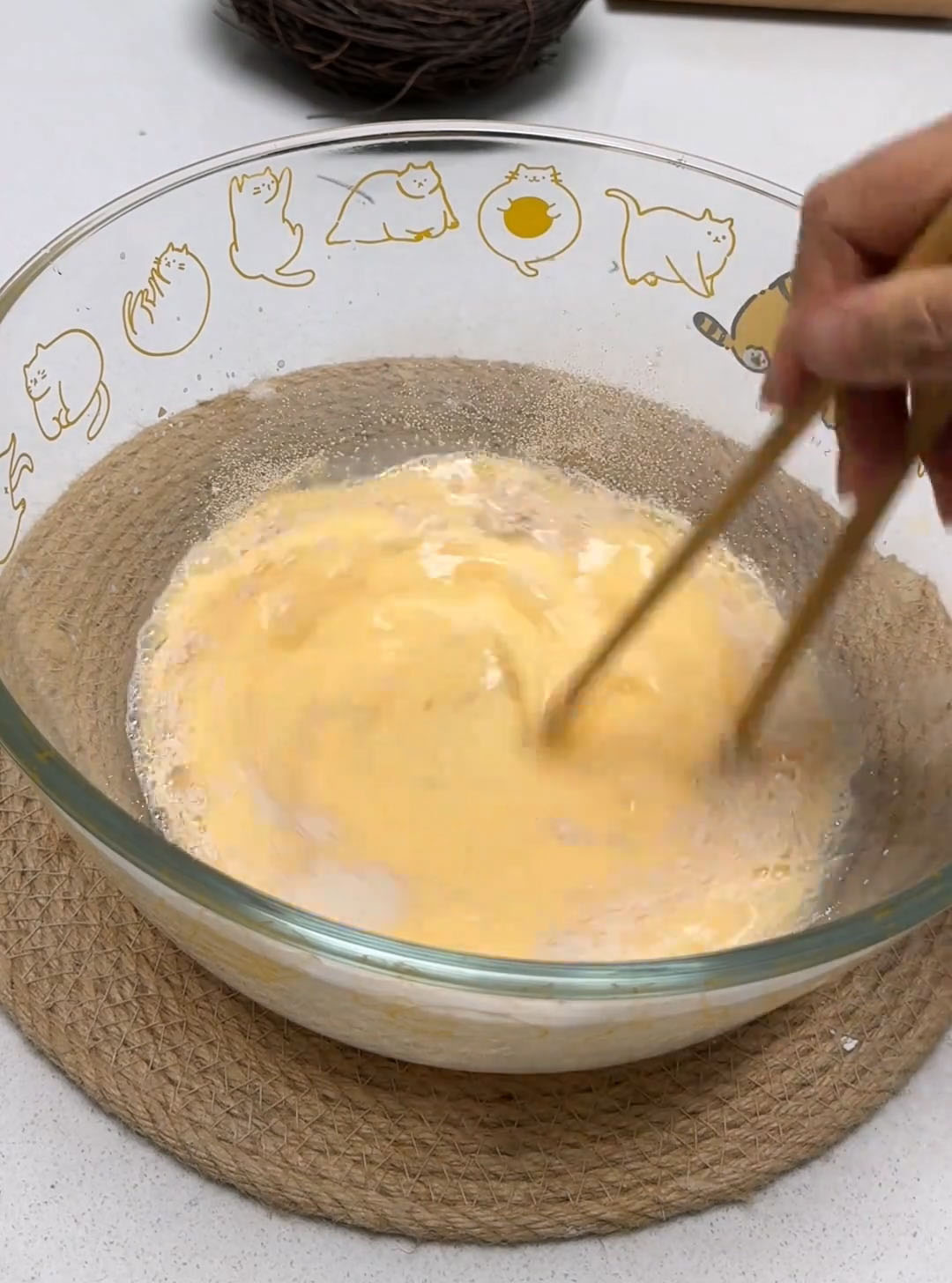 In a very large mixing bowl, whisk together the eggs, milk, instant yeast, and sugar until well combined and the yeast is dispersed In a very large mixing bowl, whisk together the eggs, milk, instant yeast, and sugar until well combined and the yeast is dispersed