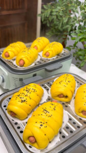 Pumpkin Steamed Hot Dog Buns (1)
