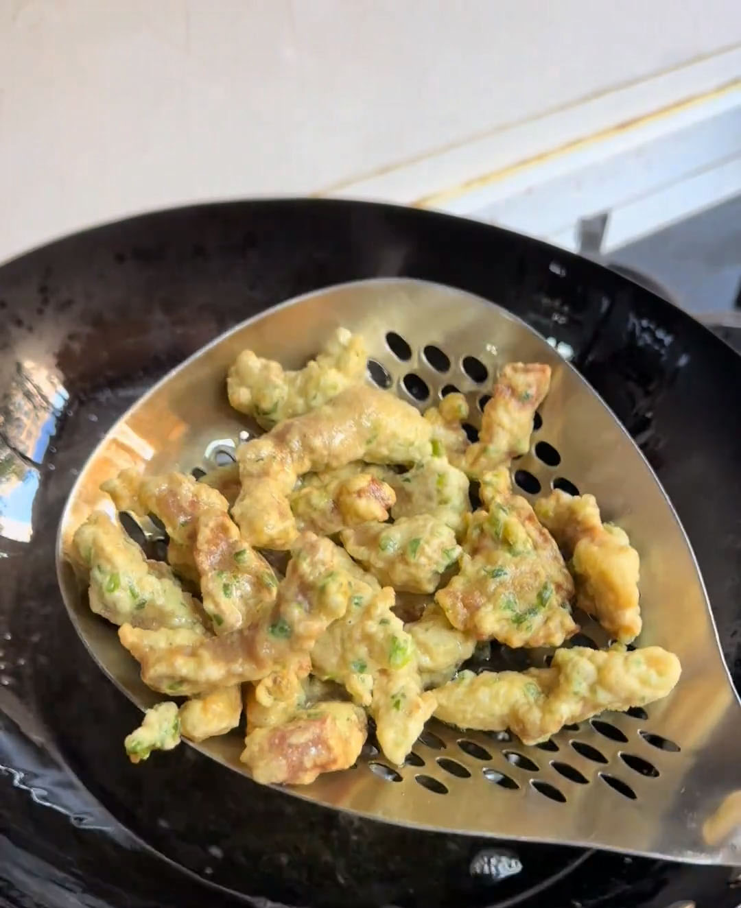 Remove with a slotted spoon