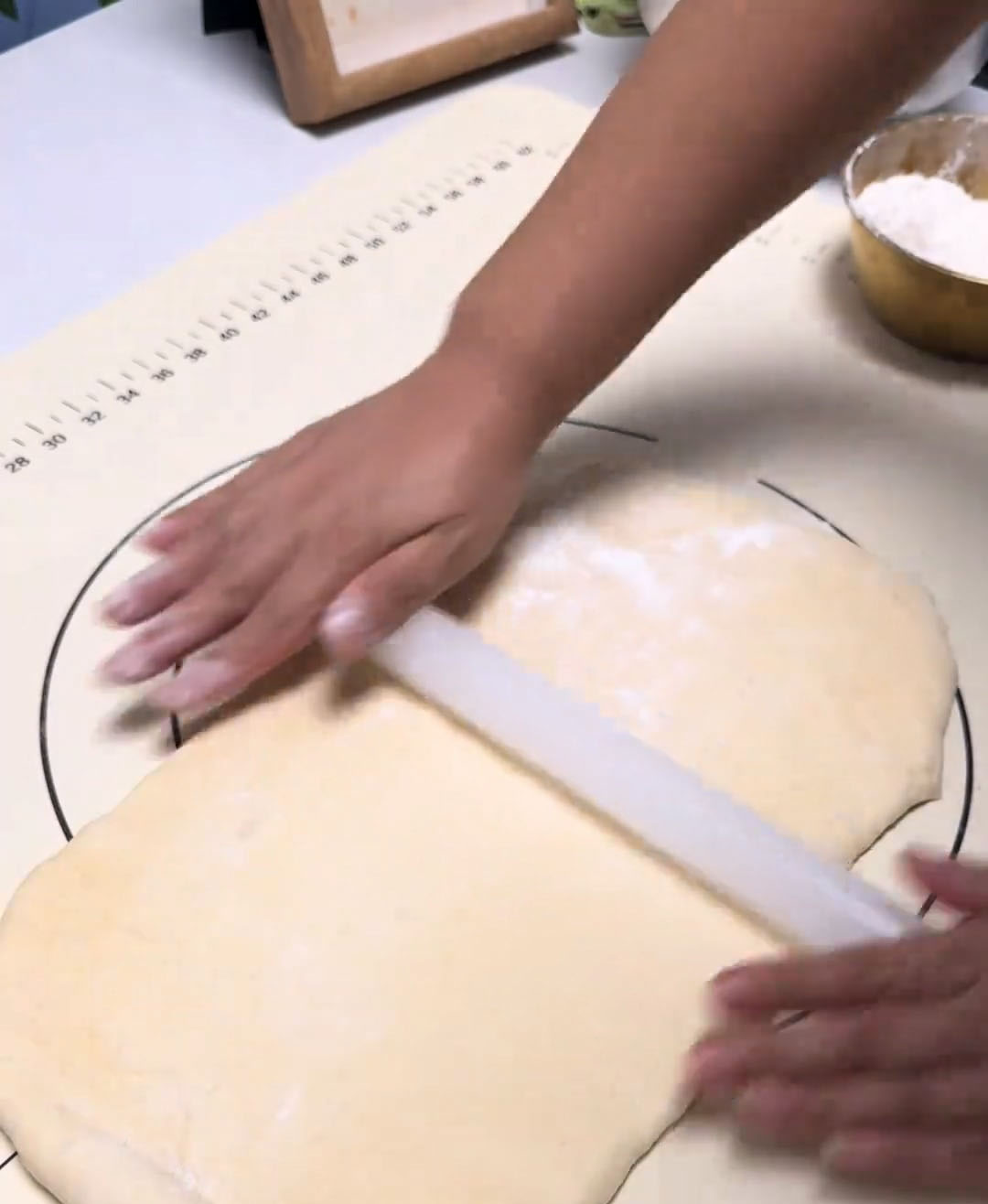 Roll the dough into a rectangular sheet