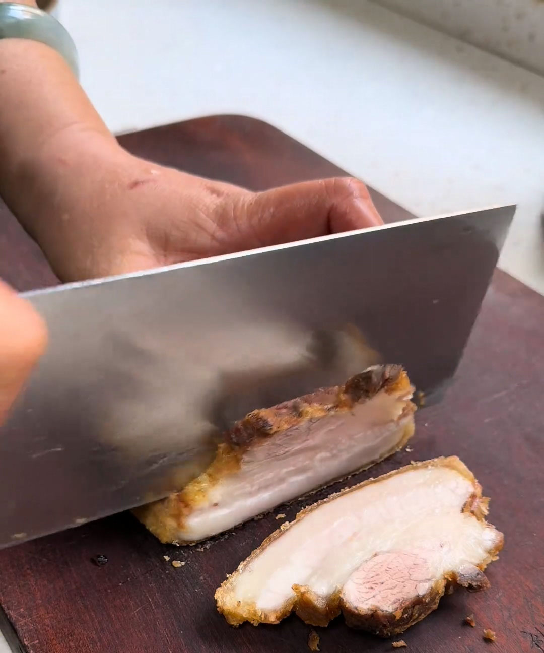 Slice the pork belly thinly