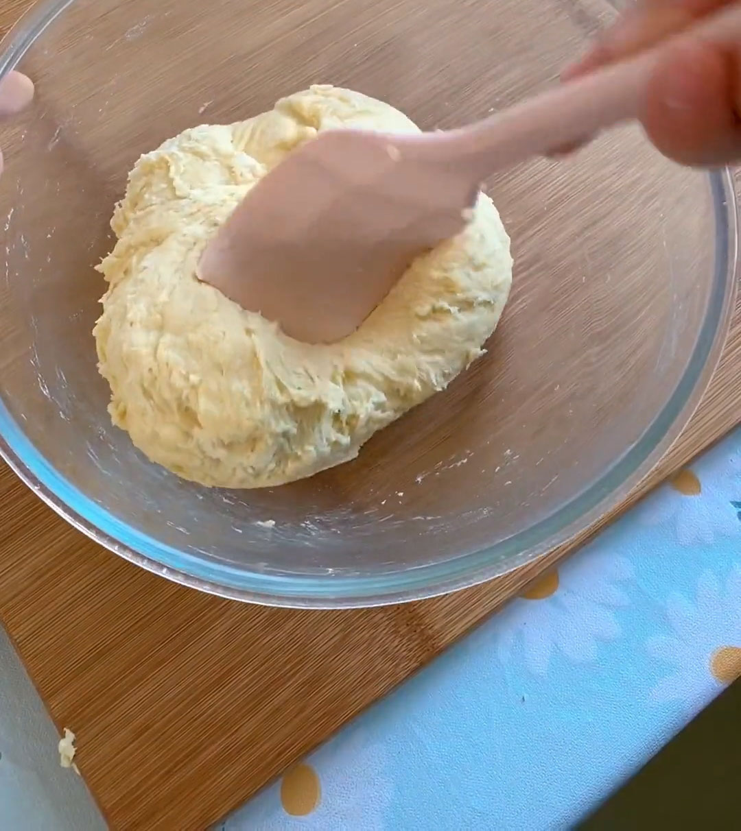 Stir until a shaggy dough forms with no dry flour remaining