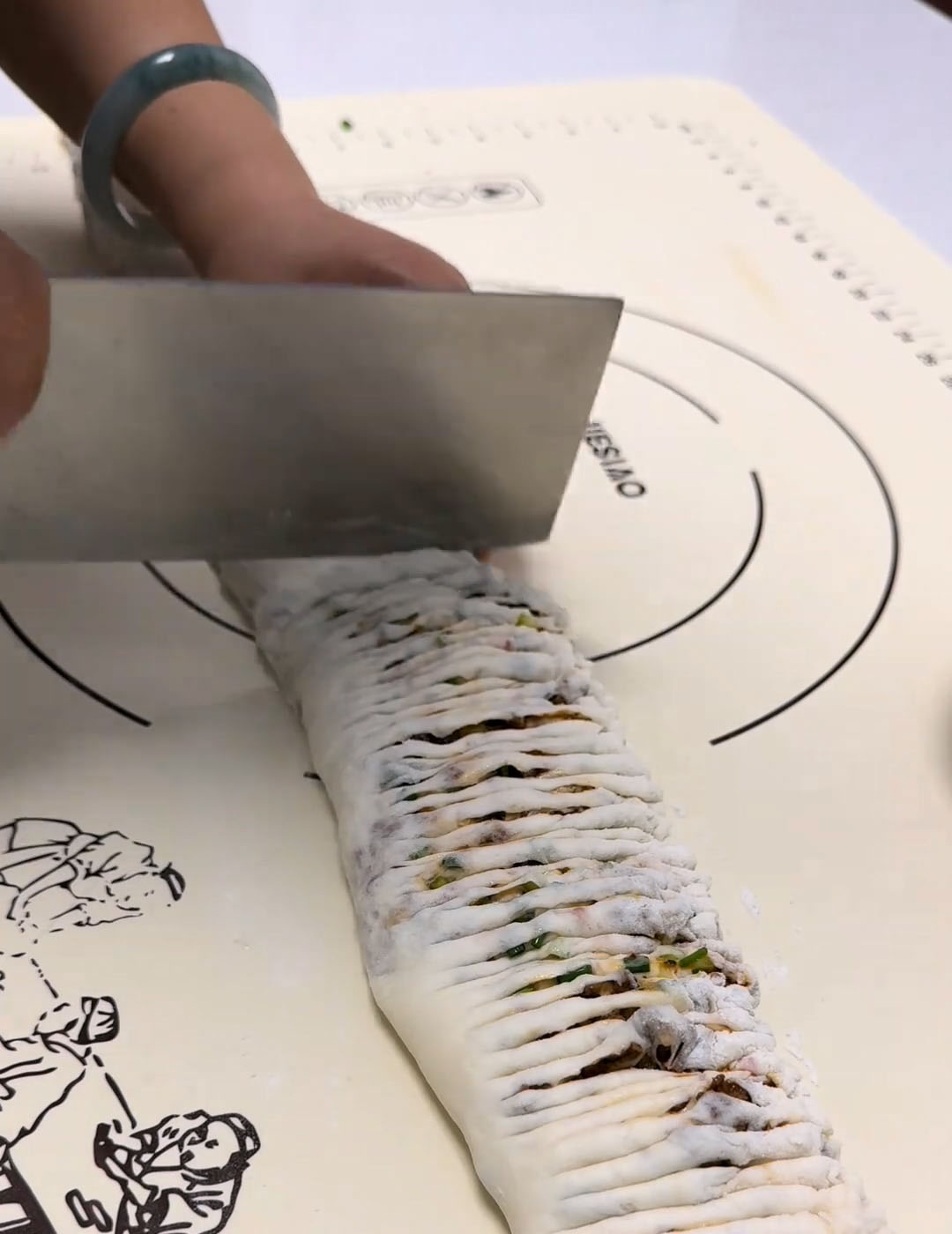 Use the sharp side of a kitchen knife to make shallow, evenly spaced cuts