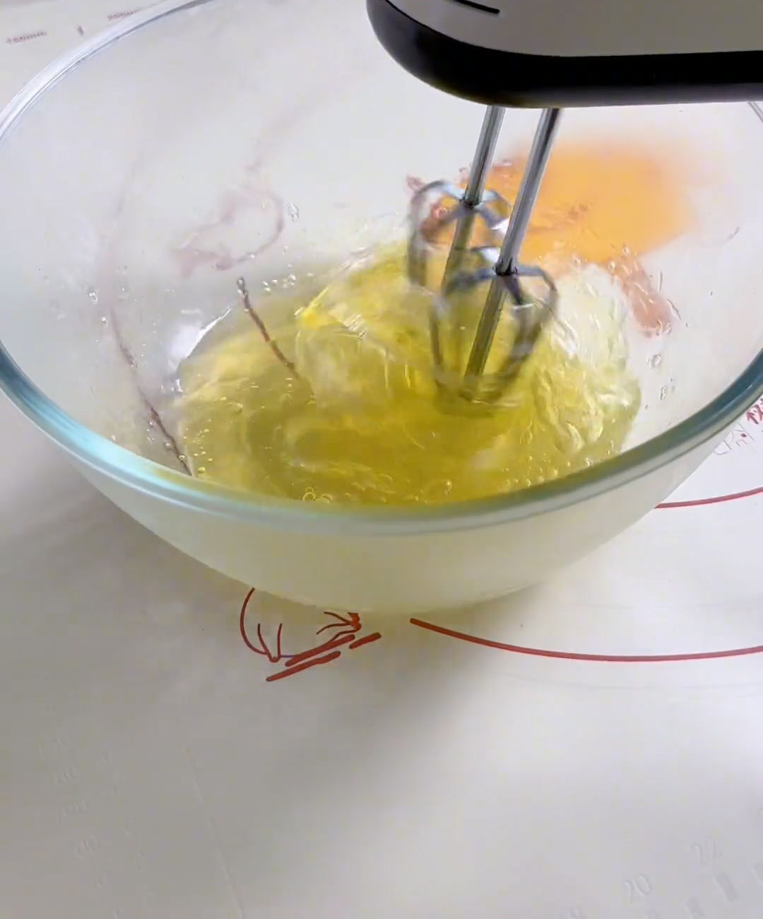 Using an electric mixer on low speed