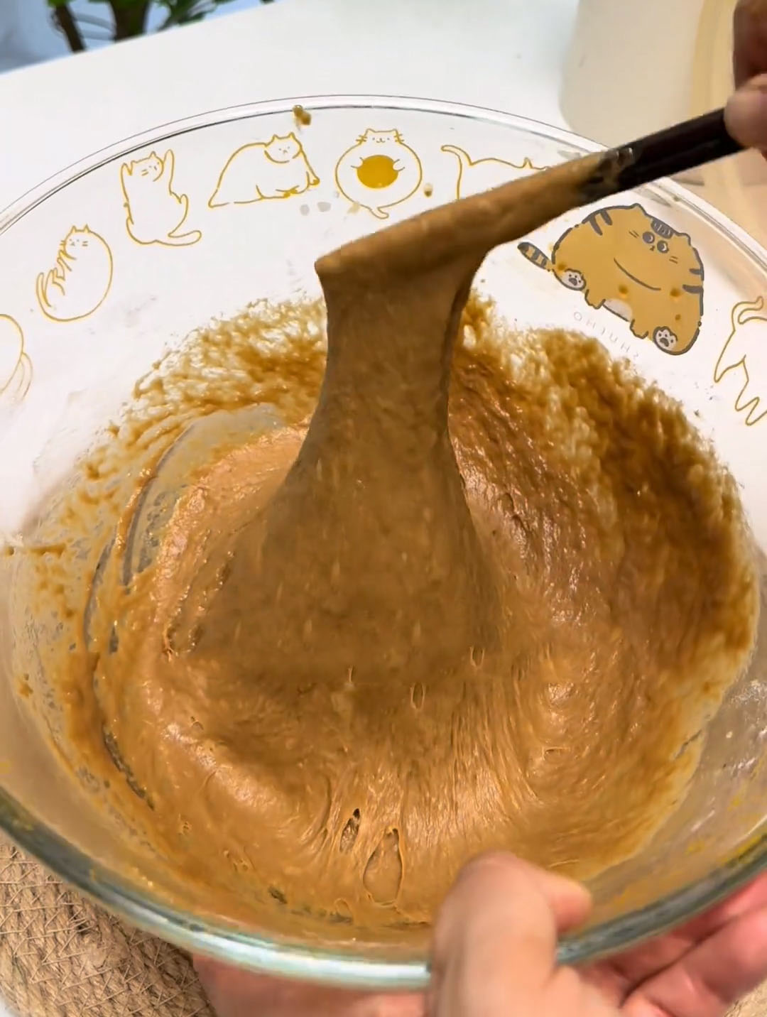 Using chopsticks, stir in one direction until you have a perfectly smooth, lump free batter