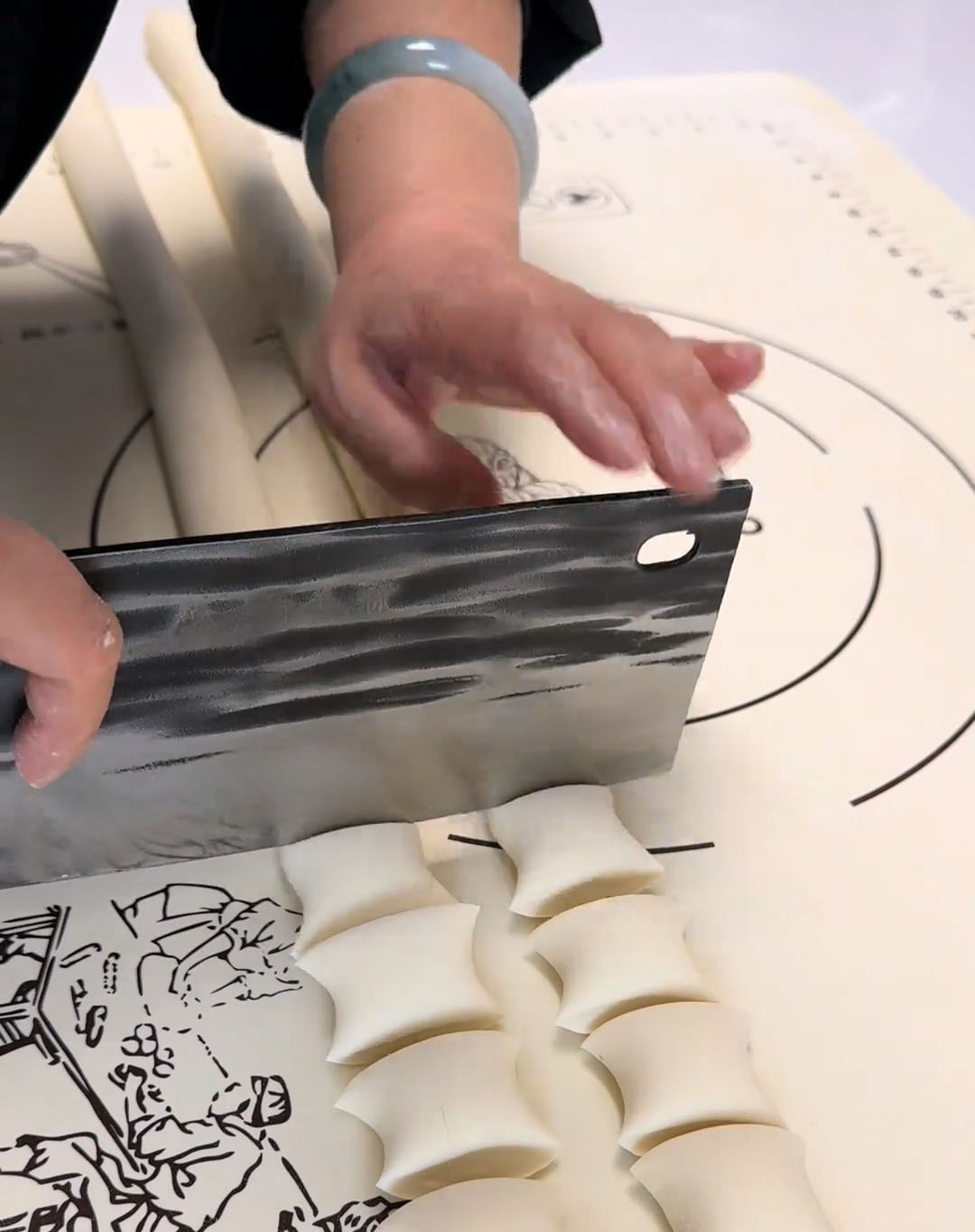 cut into pieces about two fingers wide