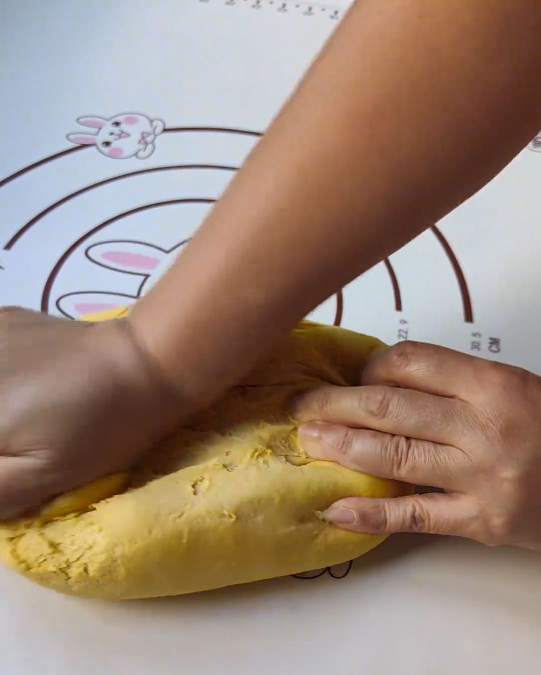 knead repeatedly until it becomes smooth, fine, and elastic