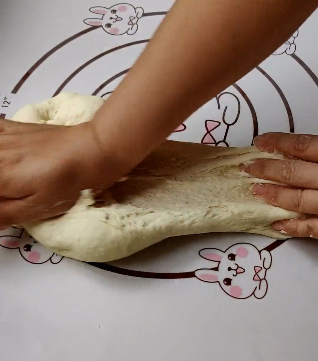 knead using a push and fold motion