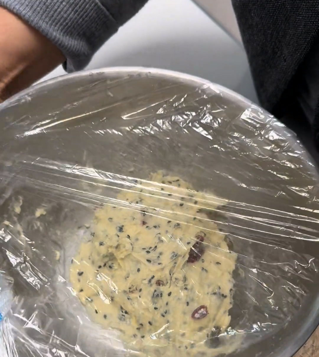 over the bowl with plastic wrap cover the bowl with plastic wrap