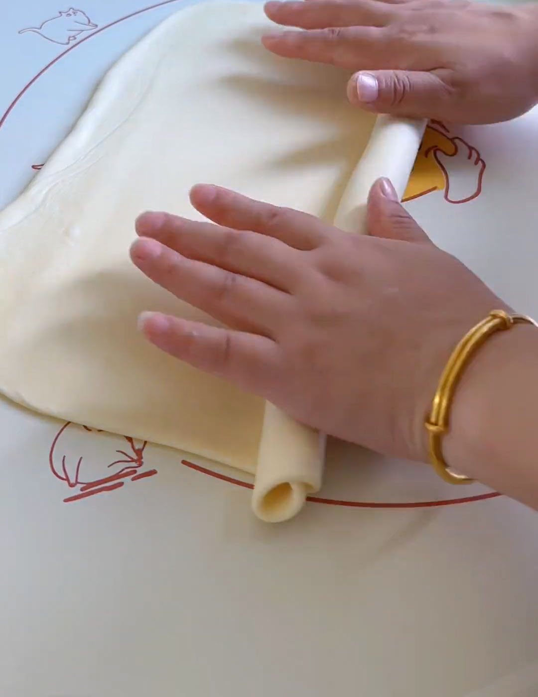 roll the dough tightly into a log