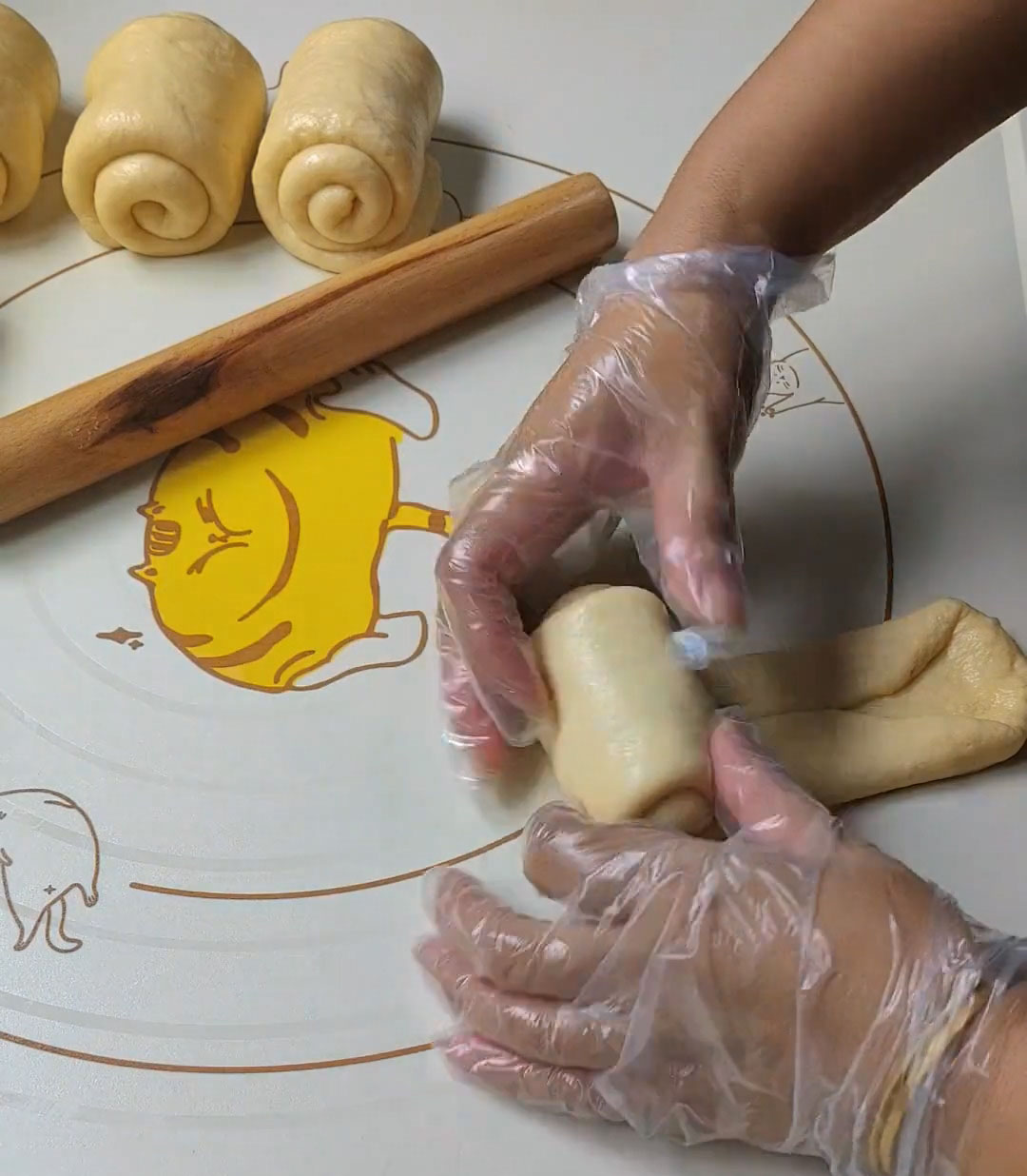 roll tightly from one end to form a log