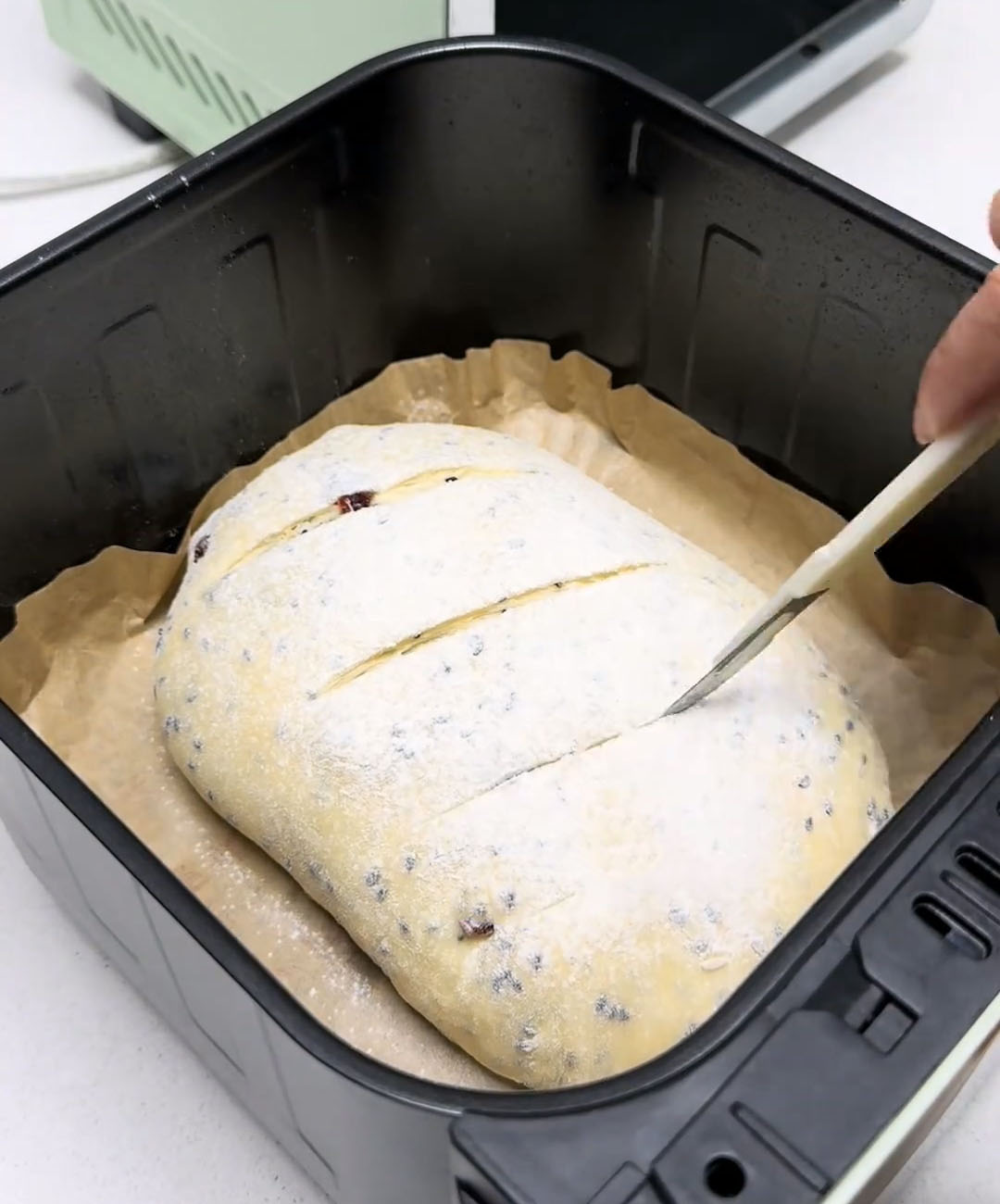 score three cuts across the top score three cuts across the top