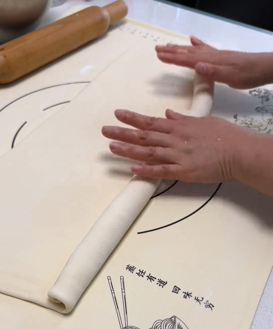 then roll it tightly from one end into a log