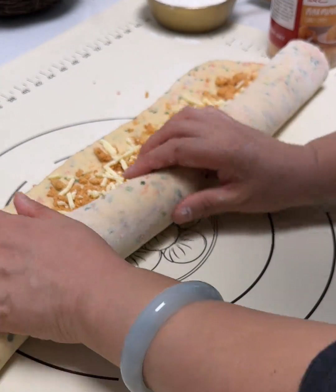 tightly roll the dough up into a log tightly roll the dough up into a log