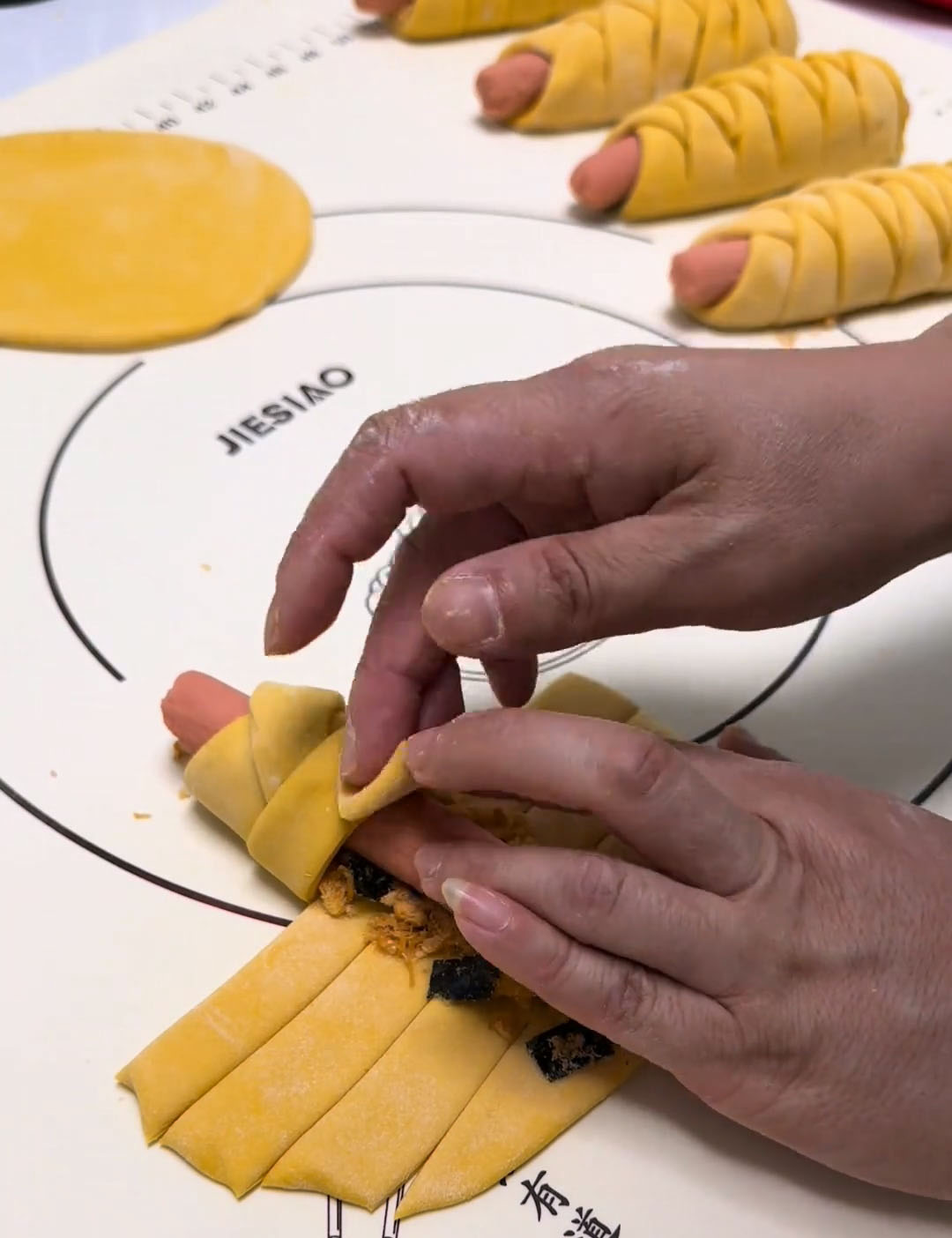 twist them inward to create a braided or twisted shape twist them inward to create a braided or twisted shape