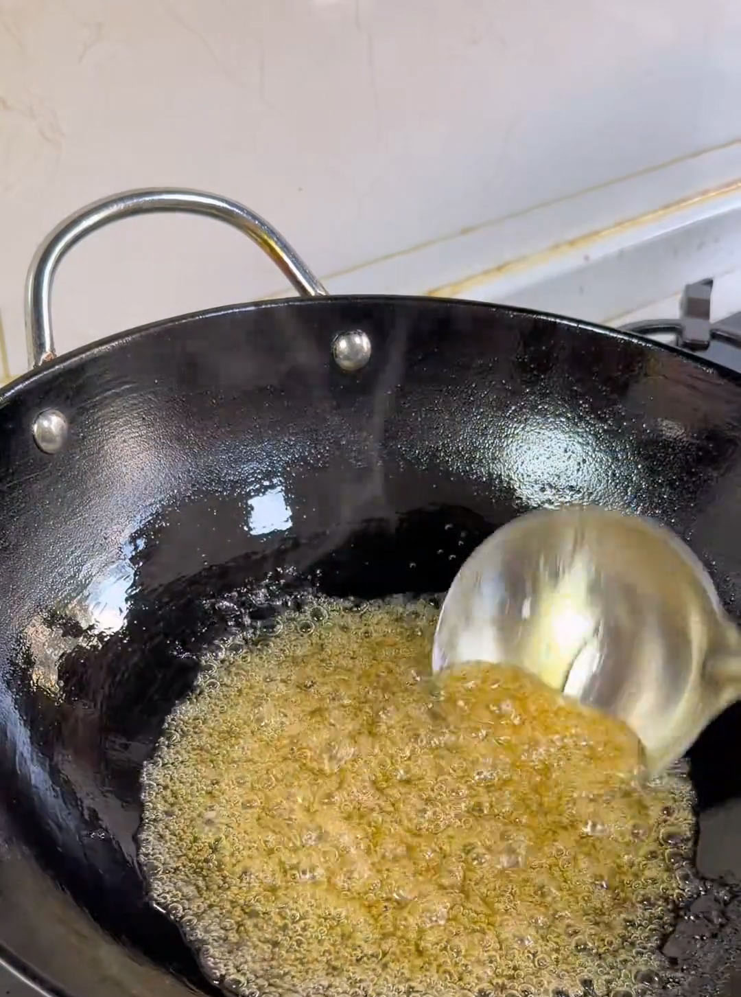 Cook over low heat, stirring constantly